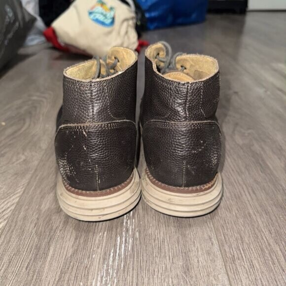 Cole Haan Grand OS Chukka Boots Men's 11M Brown Pebbled Leather Cap Toe Comfort - Picture 4 of 7